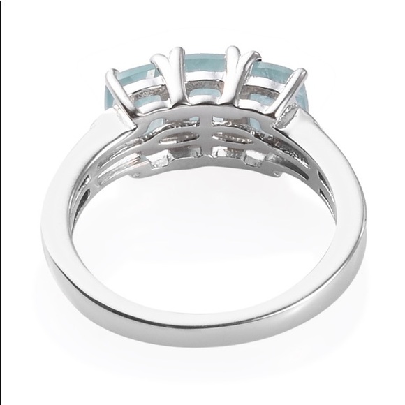 Gorgeous Grandidierite 3-Stone Ring in .925! - Picture 4 of 9